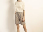Short taille haute taupe